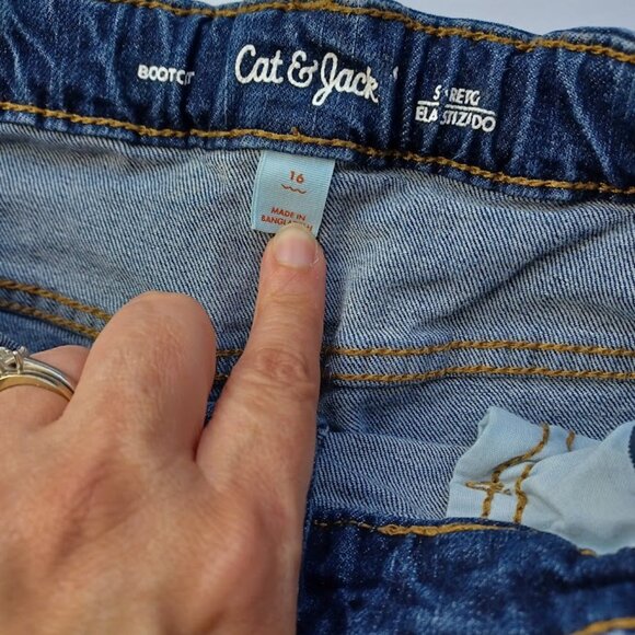 Cat & Jack Boy's Bootcut Medium Wash Jeans - Size 16 -EUC - Picture 2 of 8